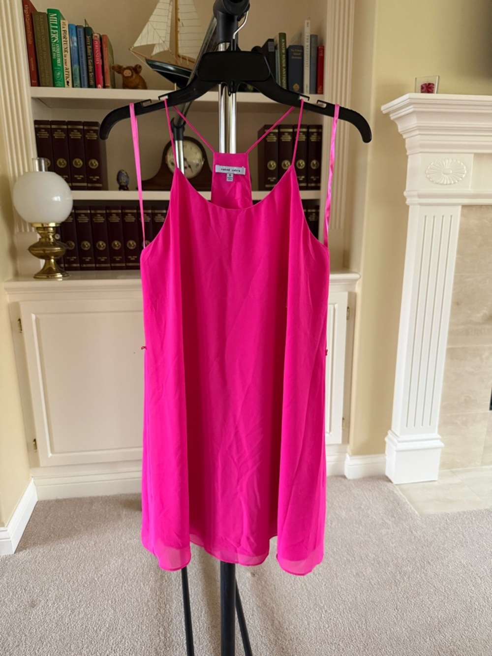 Naked Zebra pink silk slip dress